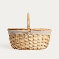 Cos de picnic Elvora, Homla, 48x36x38 cm, rachita, natur/bej