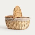Cos de picnic Elvora, Homla, 48x36x38 cm, rachita, natur/bej