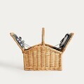 Cos de picnic 2 persoane Trivelle, Homla, 38x27x19 cm, rachita, natur