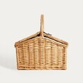Cos de picnic 2 persoane Trivelle, Homla, 38x27x19 cm, rachita, natur