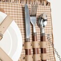 Cos de picnic 2 persoane Elvora, Homla, 38x25.5x18 cm, rachita, multicolor