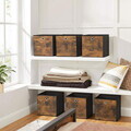 Set 6 cutii de depozitare pliabile, Songmics, 30x30x30 cm, material Oxford/carton, maro rustic