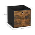 Set 6 cutii de depozitare pliabile, Songmics, 30x30x30 cm, material Oxford/carton, maro rustic