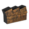 Set 6 cutii de depozitare pliabile, Songmics, 30x30x30 cm, material Oxford/carton, maro rustic