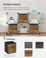 Set 6 cutii de depozitare pliabile, Songmics, 30x30x30 cm, material Oxford/carton, maro rustic