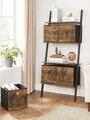 Set 6 cutii de depozitare pliabile, Songmics, 30x30x30 cm, material Oxford/carton, maro rustic