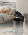 Cos de gunoi cu pedala 30L + 15 saci menajeri, Songmics, capac soft-close, otel, negru