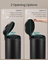 Cos de gunoi cu pedala 30L + 15 saci menajeri, Songmics, capac soft-close, otel, negru