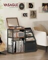 Suport pentru pick-up, Vasagle, spatiu depozitare pana la 140 discuri, 81x30x69 cm, maro rustic