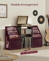 Suport pentru pick-up, Vasagle, spatiu depozitare pana la 140 discuri, 81x30x69 cm, maro rustic
