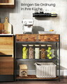 Consola cu sertare textile si rafturi, 76x24x80 cm, tesatura Oxford/PAL/otel, maro rustic/negru