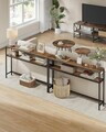 Consola cu 2 rafturi, Vasagle, 120x20x80 cm, PAL/otel, maro rustic/negru