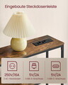Consola cu priza si USB, Vasagle, 80x20x80 cm, PAL/otel, maro rustic/negru