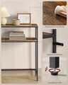 Consola cu priza si USB, Vasagle, 80x20x80 cm, PAL/otel, maro rustic/negru