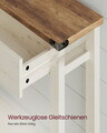 Consola cu 3 sertare si raft, Vasagle, 120x24x76 cm,  MDF/PAL/otel, maro miere/alb vintage