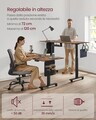 Birou electric reglabil pe inaltime, Vasagle, 140x60x72-120 cm, tesatura Oxford/PAL/otel, maro