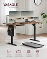 Birou electric reglabil pe inaltime, Vasagle, 140x60x72-120 cm, tesatura Oxford/PAL/otel, maro