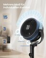 Ventilator cu picior Songmics, ultra silentios 20 dB, 15 viteze, telecomanda, reglabil pe inaltime, negru
