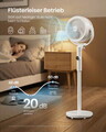 Ventilator cu picior Songmics, 20 dB, 15 viteze, telecomanda, reglabil, oscilatie 360°, alb