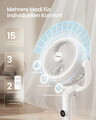 Ventilator cu picior Songmics, 20 dB, 15 viteze, telecomanda, reglabil, oscilatie 360°, alb