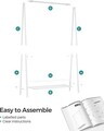 Suport pentru umerase cu raft, Songmics, 92.5x33.5x153 cm, otel, alb
