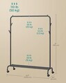 Suport pentru umerase, Songmics, cu roti, 103.5x41x155 cm, otel, negru