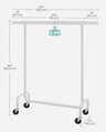 Suport pentru umerase, Songmics, extensibil, cu roti, 110-150x45x160 cm, otel, alb mat