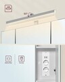 Dulap baie cu oglinda Vasagle, cu prize si USB, 70x16.5x75 cm, PAL/MDF/sticla, alb
