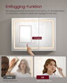 Dulap baie cu oglinda, Vasagle, iluminare LED, functie anti-aburire, prize, 80x60x16.5 cm, PAL/MDF, alb