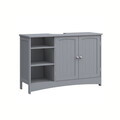 Dulap pentru baie / masca de lavoar Vasagle, cu raft deschis si dulap dublu, 90x30x60 cm, MDF, gri
