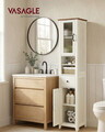 Dulap baie inalt Vasagle Liry, cu sertar si rafturi, 33x31.5x171 cm, MDF/PAL, alb rustic/maro