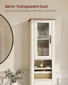 Dulap baie inalt Vasagle Liry, cu sertar si rafturi, 33x31.5x171 cm, MDF/PAL, alb rustic/maro