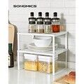 Set 4 organizatoare dulap bucatarie, Songmics, 32x22.9x15.4 cm, metal, alb/argintiu