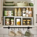 Set 4 organizatoare dulap bucatarie, Songmics, 32x22.9x15.4 cm, metal, alb/argintiu