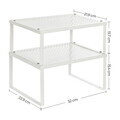 Set 4 organizatoare dulap bucatarie, Songmics, 32x22.9x15.4 cm, metal, alb/argintiu