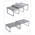 Raft bucatarie 2 niveluri, Songmics, organizator condimente, 32x22.9x15.4 cm, metal, argintiu