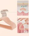 Set 50 umerase copii catifelate, Songmics, antialunecare, max 3 kg, roz deschis/carlige rose gold