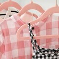 Set 50 umerase copii catifelate, Songmics, antialunecare, max 3 kg, roz deschis/carlige rose gold