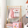 Set 50 umerase copii catifelate, Songmics, antialunecare, max 3 kg, roz deschis/carlige rose gold