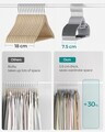Set 50 umerase plastic rezistente, Songmics, antialunecare, max 5 kg, gri