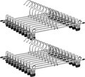 Set 20 umerase metal pantaloni cu cleme, Songmics, max 3 kg, argintiu/negru
