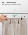 Set 20 umerase metal pantaloni cu cleme, Songmics, max 3 kg, argintiu/negru