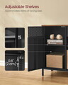 Dulap metalic multifunctional cu 2 usi, Songmics, rafturi reglabile, 110x40x76 cm, otel, maro/negru
