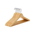 Set 10 umerase din lemn, Songmics, cu bara pantaloni, max 5 kg, lemn de artar, natur