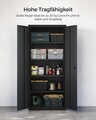 Dulap metalic birou, Songmics, 4 rafturi, cu incuietoare, 80x40x180 cm, otel, negru