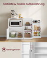 Dulap bucatarie cu suport microunde si prize integrate, Vasagle, 90x40x90 cm, PAL, alb