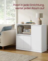 Dulap bucatarie cu suport microunde si prize integrate, Vasagle, 90x40x90 cm, PAL, alb