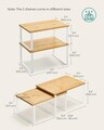 Set 4 organizatoare bucatarie, Songmics, 29.7x19.5x15.5 cm, metal/bambus, alb/natural