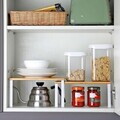Set 4 organizatoare bucatarie, Songmics, 29.7x19.5x15.5 cm, metal/bambus, alb/natural