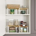 Set 4 organizatoare bucatarie, Songmics, 29.7x19.5x15.5 cm, metal/bambus, alb/natural